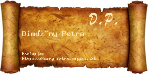 Dimény Petra névjegykártya